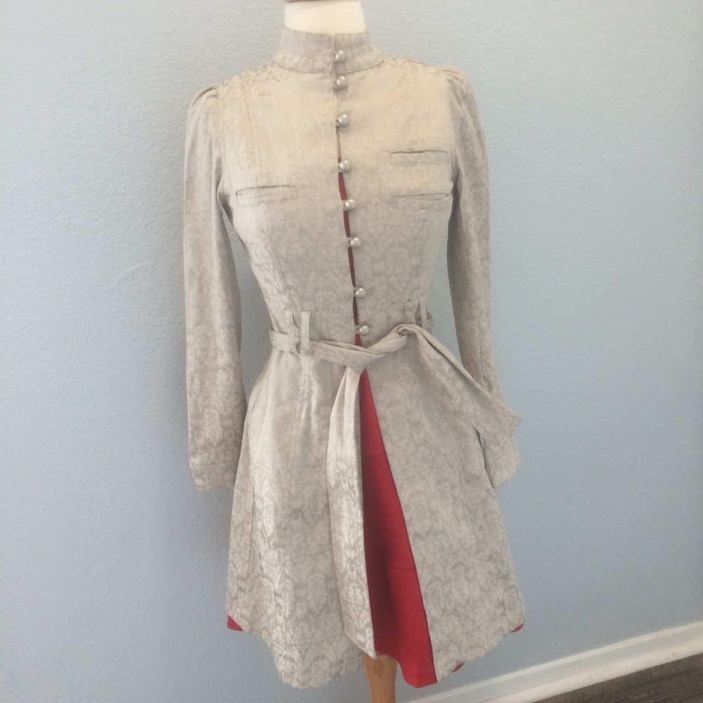 Heart moon star Vintage gold button up coat XS